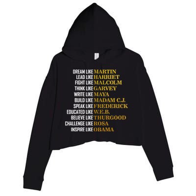 Be Like Inspiring Leaders Black History Crop Fleece Hoodie