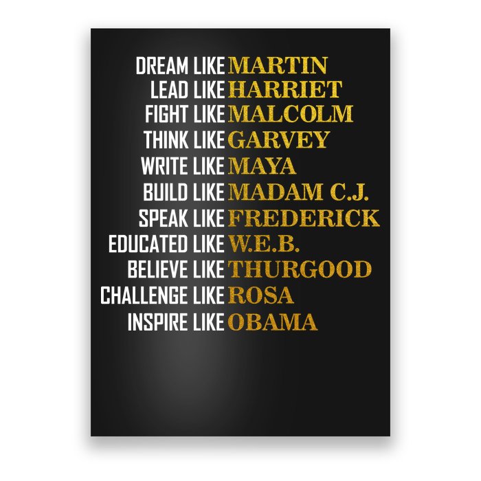 Be Like Inspiring Leaders Black History Poster