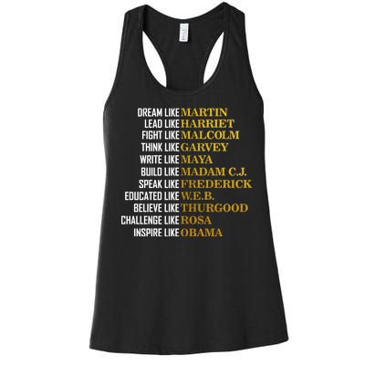 Be Like Inspiring Leaders Black History Women's Racerback Tank