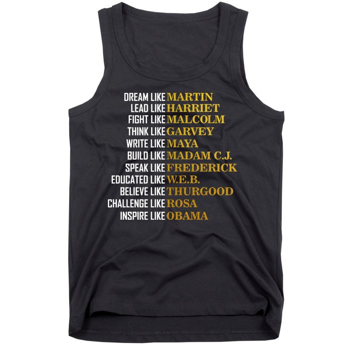 Be Like Inspiring Leaders Black History Tank Top