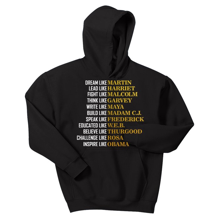 Be Like Inspiring Leaders Black History Kids Hoodie