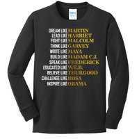 Be Like Inspiring Leaders Black History Kids Long Sleeve Shirt