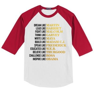 Be Like Inspiring Leaders Black History Kids Colorblock Raglan Jersey