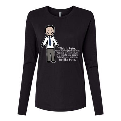 Be Like Pete Buttigieg Funny Womens Cotton Relaxed Long Sleeve T-Shirt