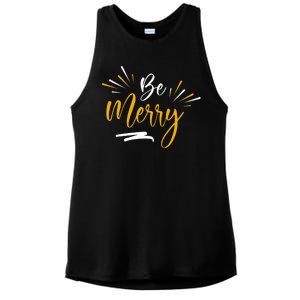 Be Merry Christmas  Ladies PosiCharge Tri-Blend Wicking Tank