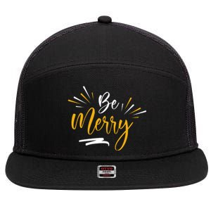 Be Merry Christmas  7 Panel Mesh Trucker Snapback Hat