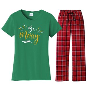 Be Merry Christmas  Women's Flannel Pajama Set