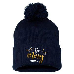 Be Merry Christmas  Pom Pom 12in Knit Beanie