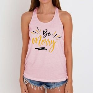 Be Merry Christmas  Women's Knotted Racerback Tank