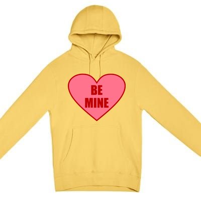 Be Mine Valentine's Day Heart Love Design Premium Pullover Hoodie