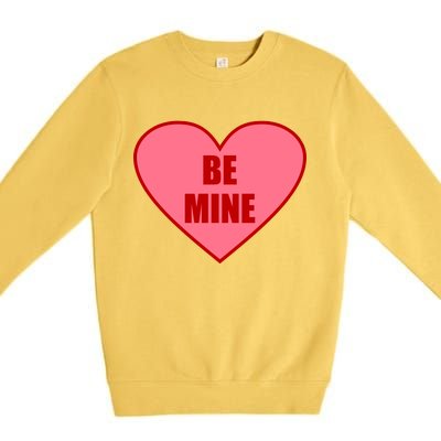 Be Mine Valentine's Day Heart Love Design Premium Crewneck Sweatshirt