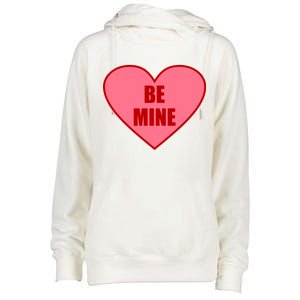 Be Mine Valentine's Day Heart Love Design Womens Funnel Neck Pullover Hood