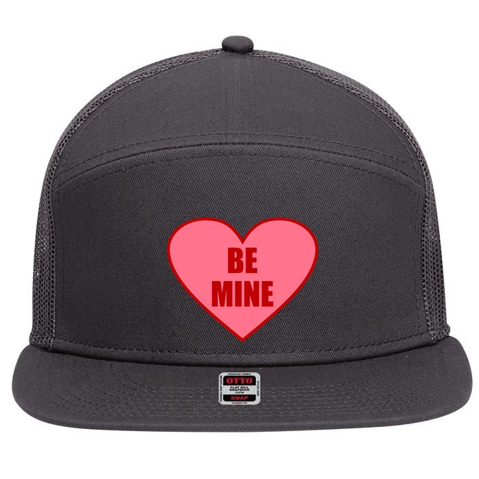 Be Mine Valentine's Day Heart Love Design 7 Panel Mesh Trucker Snapback Hat