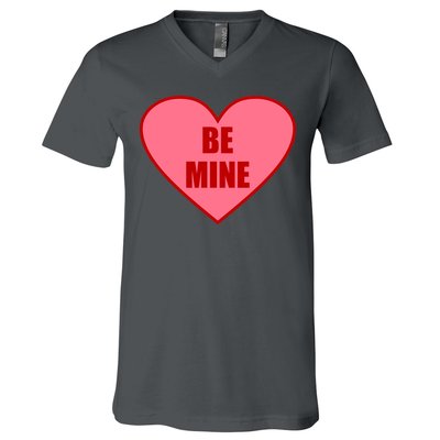 Be Mine Valentine's Day Heart Love Design V-Neck T-Shirt