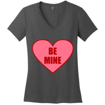 Be Mine Valentine's Day Heart Love Design Women's V-Neck T-Shirt