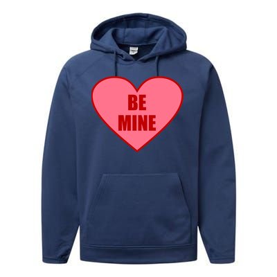 Be Mine Valentine's Day Heart Love Design Performance Fleece Hoodie