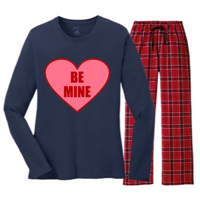 Be Mine Valentine's Day Heart Love Design Women's Long Sleeve Flannel Pajama Set 