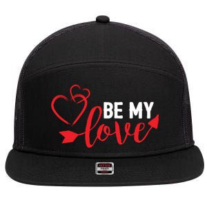 Be My Love Arrow Heart 7 Panel Mesh Trucker Snapback Hat