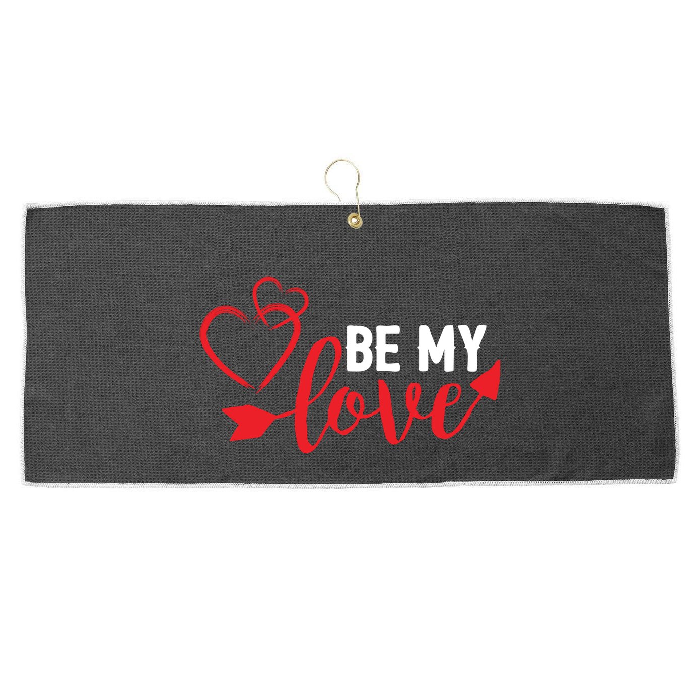 Be My Love Arrow Heart Large Microfiber Waffle Golf Towel