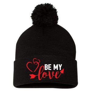 Be My Love Arrow Heart Pom Pom 12in Knit Beanie