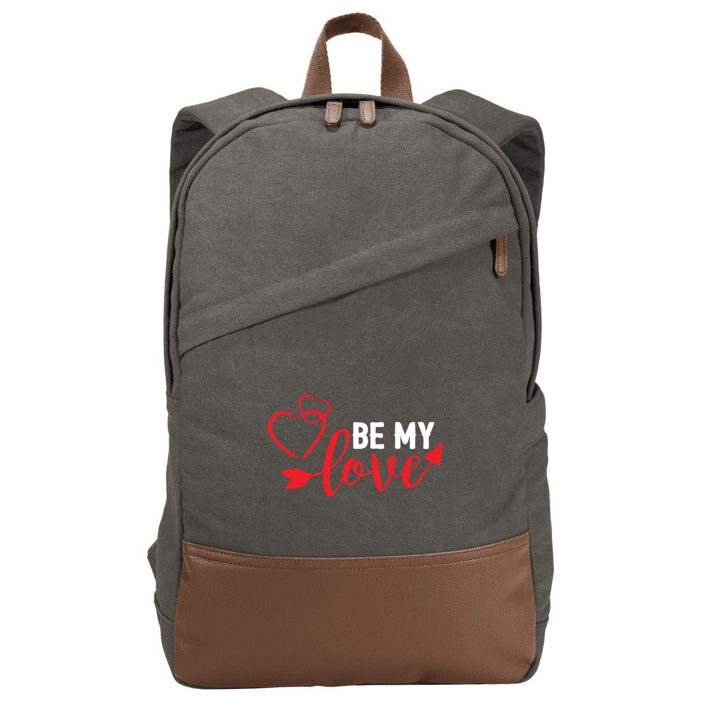 Be My Love Arrow Heart Cotton Canvas Backpack