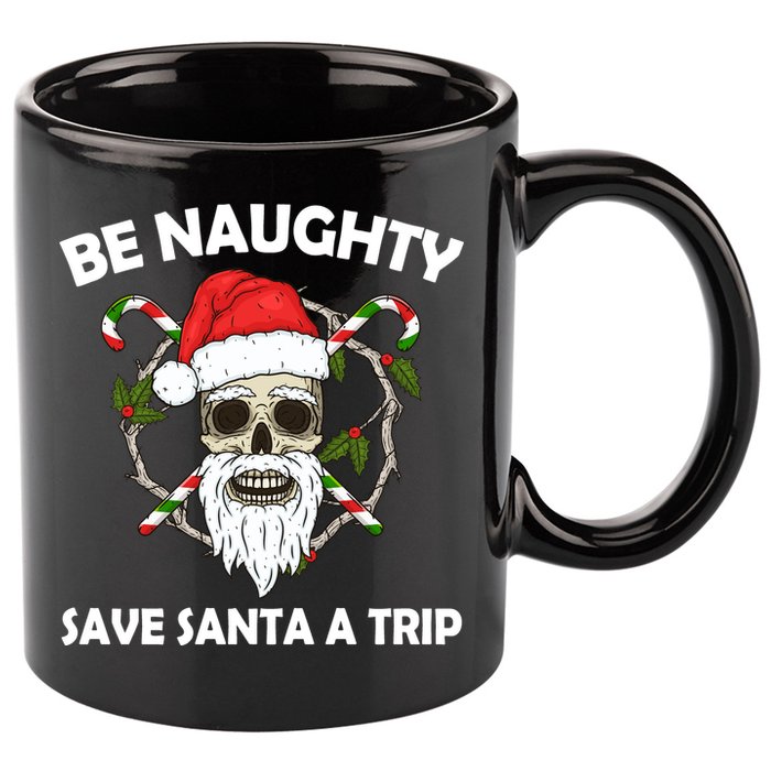 Be Naughty Save Santa A Trip 11oz C Handle Ceramic Mug