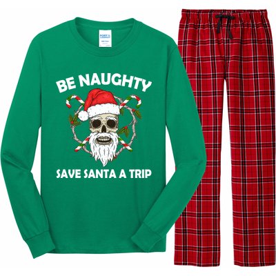 Be Naughty Save Santa A Trip Long Sleeve Pajama Set