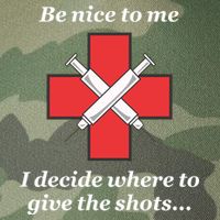 Be Nice To Me Nurse I Decide Where The Shots Go Funny Legacy Tie Dye Trucker Hat