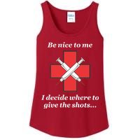 Be Nice To Me Nurse I Decide Where The Shots Go Funny Ladies Essential Tank