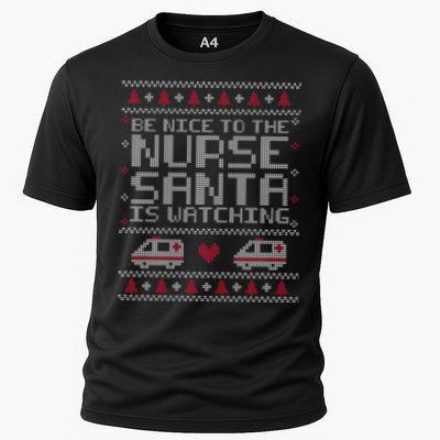 Be Nice To The Nurse Santa Is Watching Performance Shirt