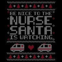 Be Nice To The Nurse Santa Is Watching Flat Bill Trucker Hat