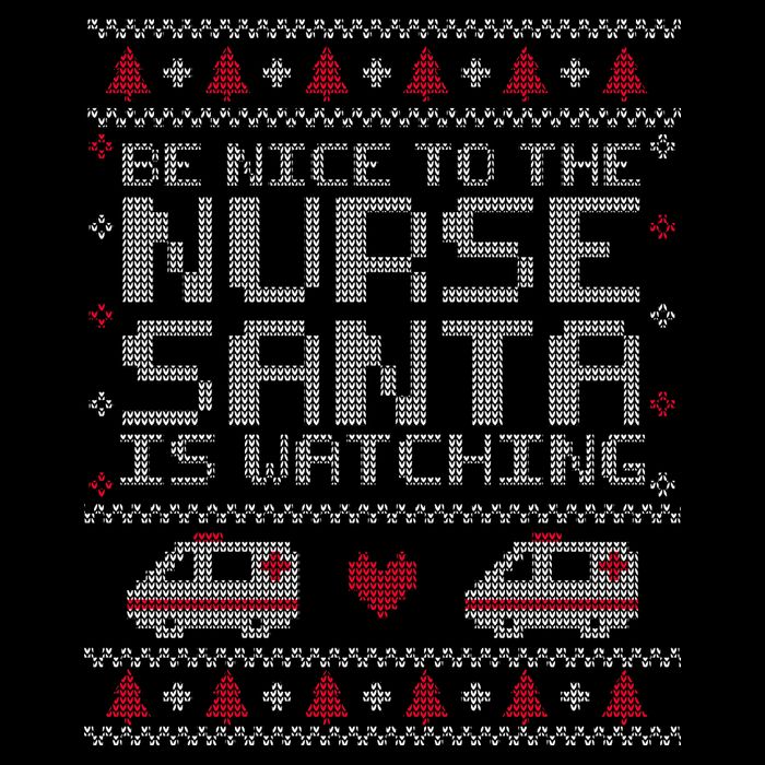 Be Nice To The Nurse Santa Is Watching Flat Bill Trucker Hat