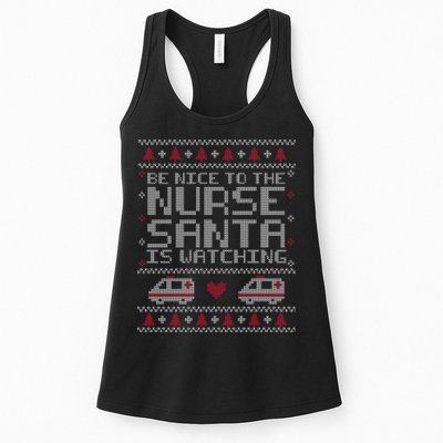 Be Nice To The Nurse Santa Is Watching Womens Tank Top