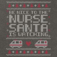 Be Nice To The Nurse Santa Is Watching Cotton Canvas Backpack