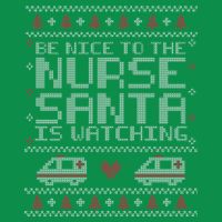 Be Nice To The Nurse Santa Is Watching Premium T-Shirt