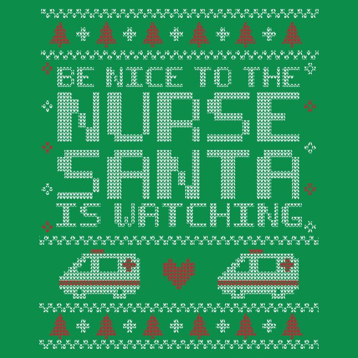 Be Nice To The Nurse Santa Is Watching Premium T-Shirt