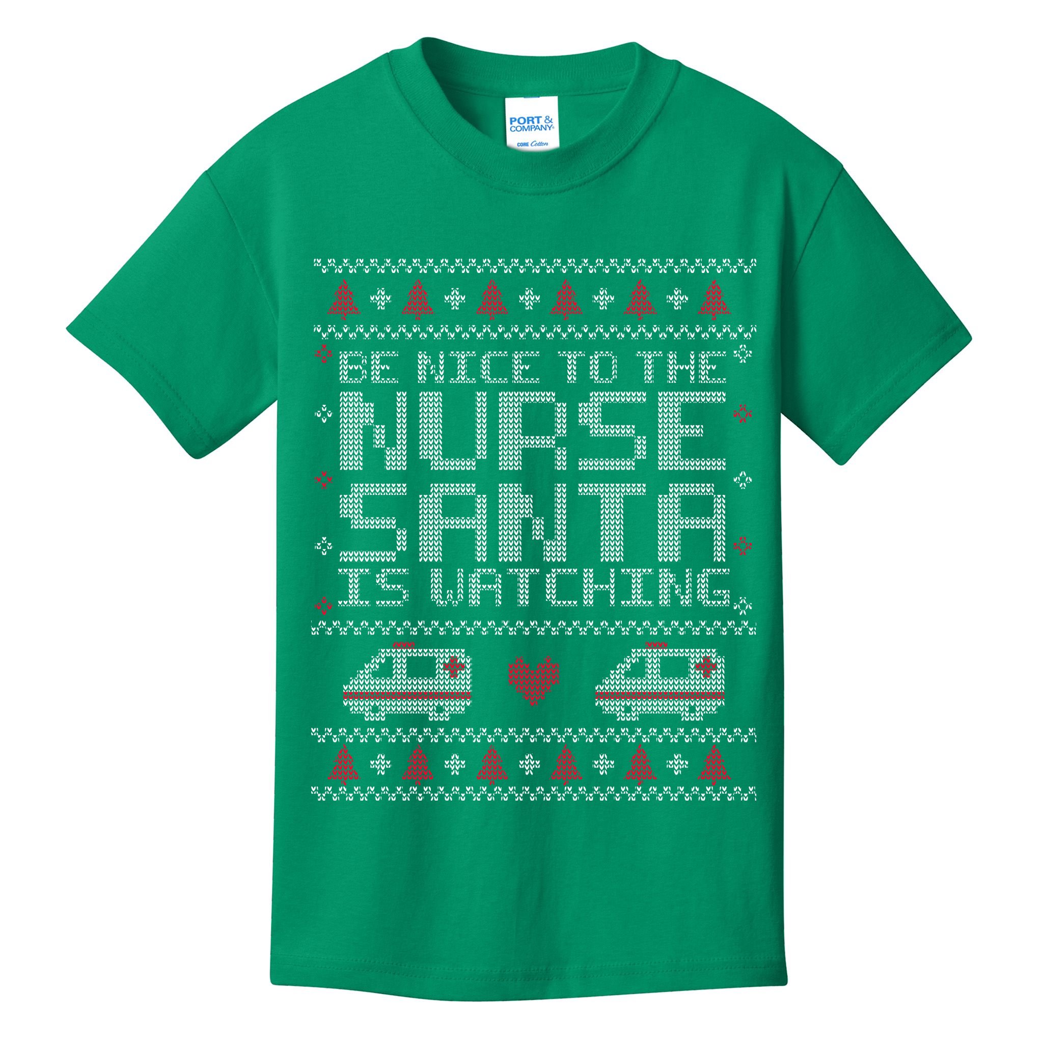 Be Nice To The Nurse Santa Is Watching Kids T-Shirt