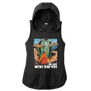 Be One With The 4th BBQ Parody Ladies PosiCharge Tri-Blend Wicking Draft Hoodie Tank