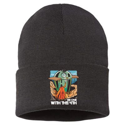 Be One With The 4th BBQ Parody Sustainable Knit Beanie