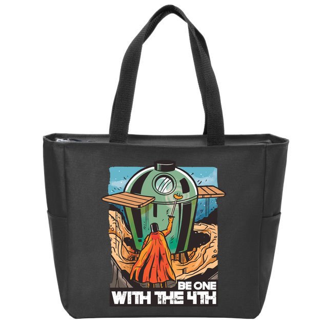 Be One With The 4th BBQ Parody Zip Tote Bag