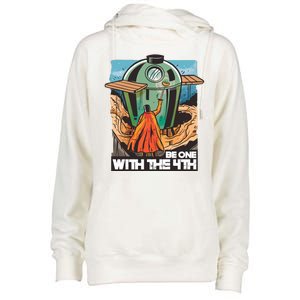 Be One With The 4th BBQ Parody Womens Funnel Neck Pullover Hood