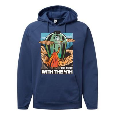 Be One With The 4th BBQ Parody Performance Fleece Hoodie