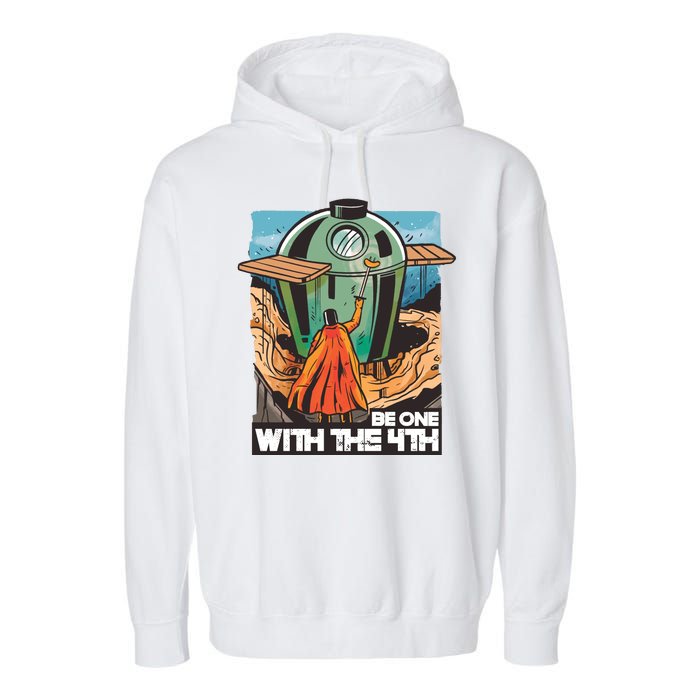 Be One With The 4th BBQ Parody Garment-Dyed Fleece Hoodie