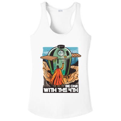 Be One With The 4th BBQ Parody Ladies PosiCharge Competitor Racerback Tank