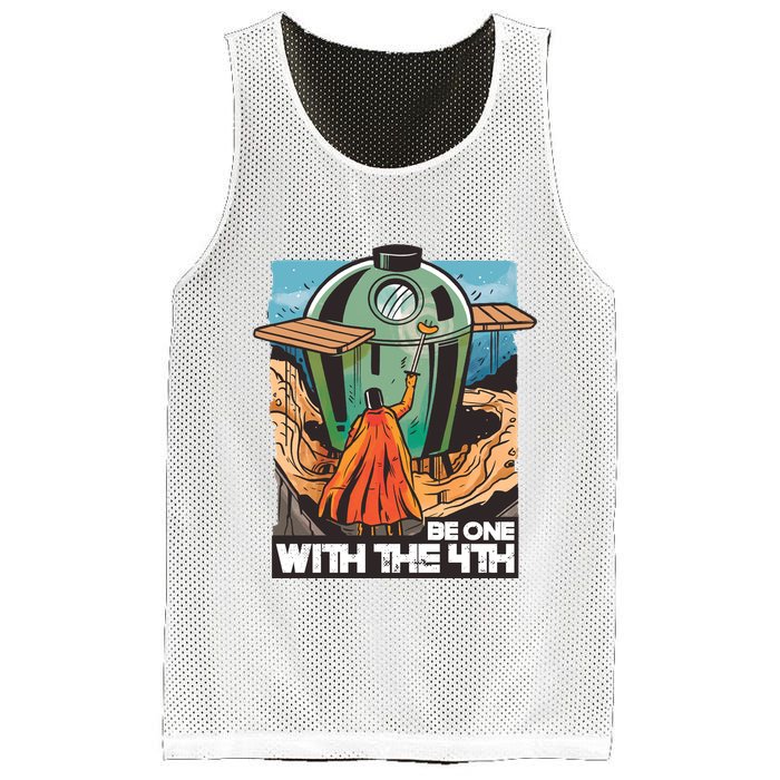 Be One With The 4th BBQ Parody Mesh Reversible Basketball Jersey Tank