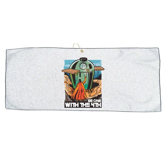 Be One With The 4th BBQ Parody Large Microfiber Waffle Golf Towel