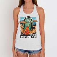 Be One With The 4th BBQ Parody Women's Knotted Racerback Tank