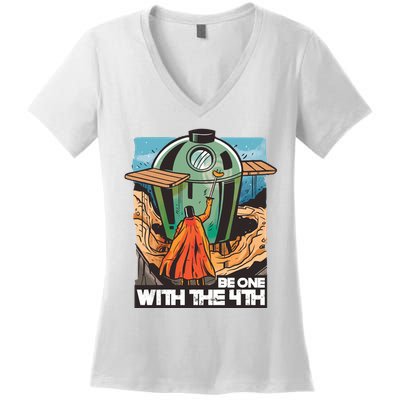 Be One With The 4th BBQ Parody Women's V-Neck T-Shirt
