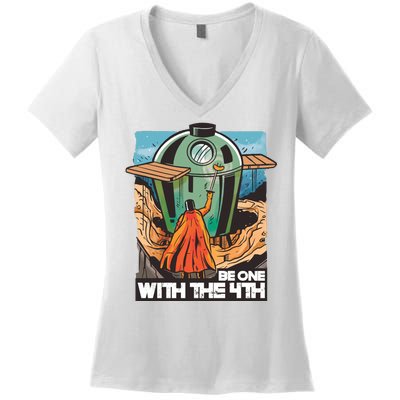 Be One With The 4th BBQ Parody Women's V-Neck T-Shirt