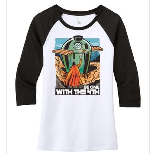 Be One With The 4th BBQ Parody Women's Tri-Blend 3/4-Sleeve Raglan Shirt